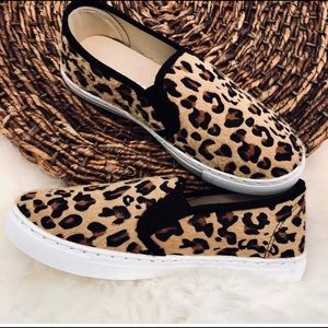 New leopard print slip on sneakers